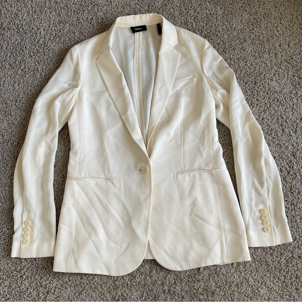 Theory 100% Silk Double Button Blazer Jacket